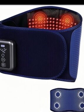 Wireless Heated Massage Belt - Navy Blue